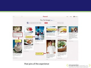 Post pins of the experience
 