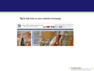 Tip 3: Add links on your website homepage
 