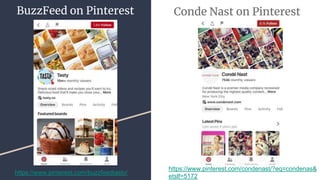 BuzzFeed on Pinterest Conde Nast on Pinterest
https://www.pinterest.com/buzzfeedtasty/
https://www.pinterest.com/condenast/?eq=condenas&
etslf=5172
 