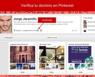 Verifica tu dominio en Pinterest
Verificado
 