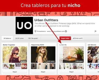 Crea tableros para tu nicho
 