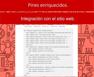 Pines enriquecidos.
Integración con el sitio web.
 
