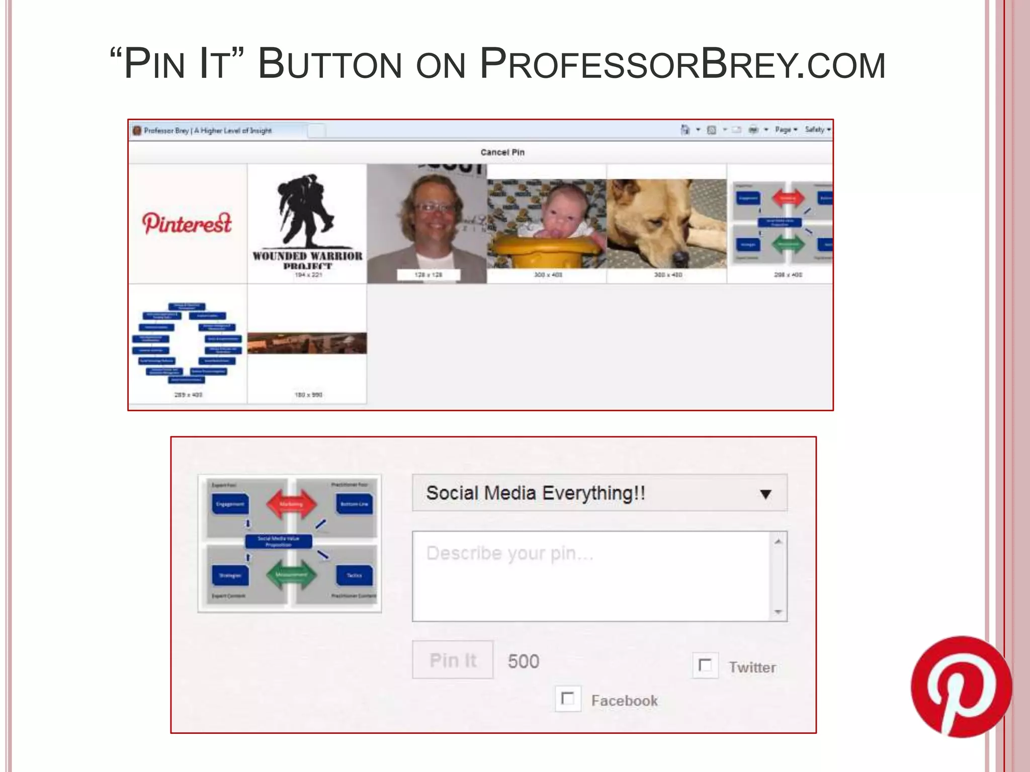 “PIN IT” BUTTON ON PROFESSORBREY.COM
 