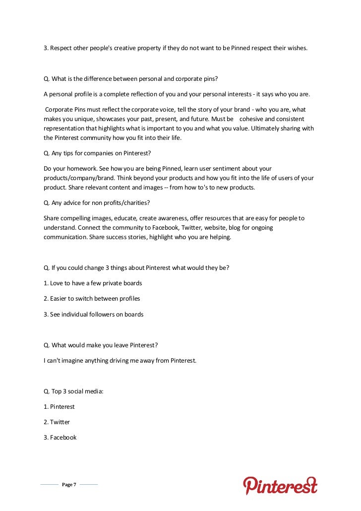 Pinterest White Paper Pinterest Specialists Question And Answer