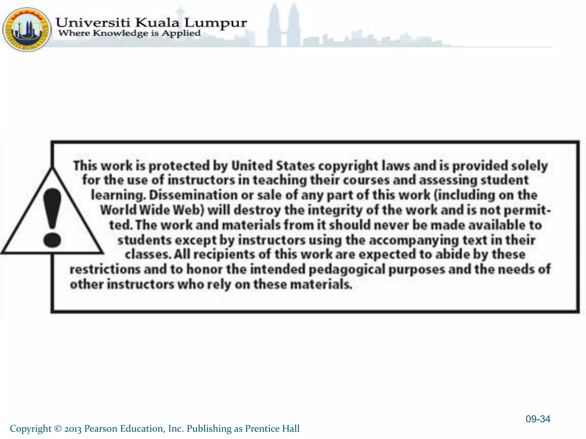 Copyright © 2013 Pearson Education, Inc. Publishing as Prentice Hall
09-34
 