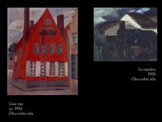 Casa roja
ca. 1926
Óleo sobre tela
La nopalera
1928
Óleo sobre tela
 