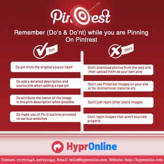 Dos and Don't for Pinterest