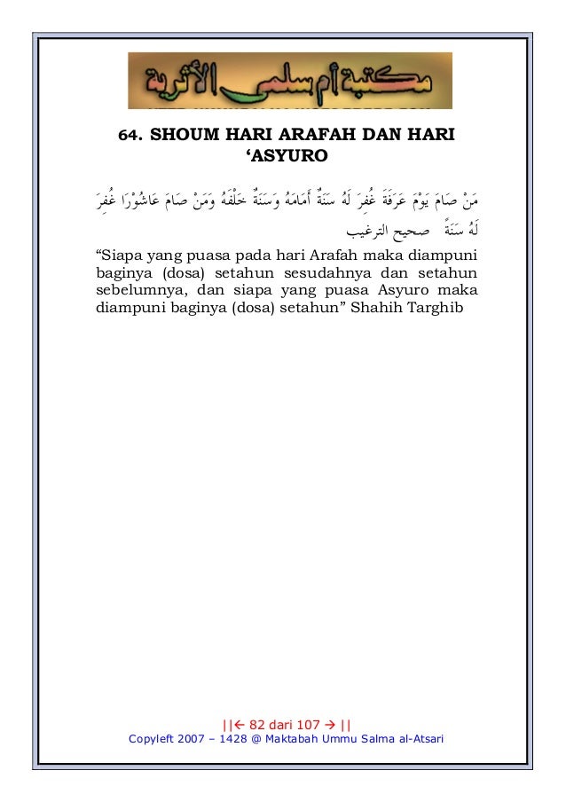 Puasa Sunnah Penghapus Dosa - Dantia S.Pd