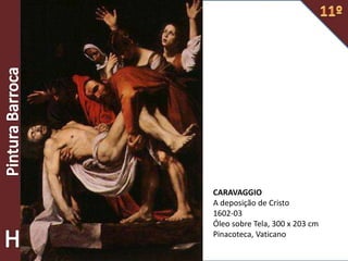 CARAVAGGIO
A deposição de Cristo
1602-03
Óleo sobre Tela, 300 x 203 cm
Pinacoteca, Vaticano
 