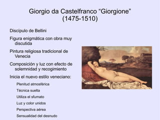 Rompe con el hieratismo de la figura-trono: Composición piramidal  