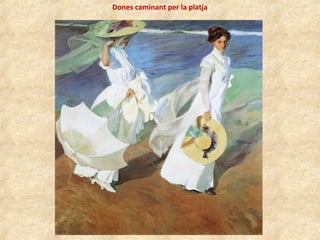 Dones caminant per la platja
 