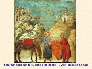 San Francisco dando su capa a un pobre – 1299 - Basílica de Asís 