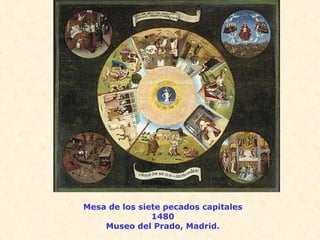 Mesa de los siete pecados capitales 1480 Museo del Prado, Madrid. 