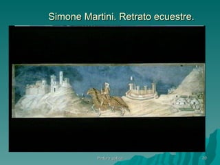 Simone Martini. Retrato ecuestre. Pintura gótica 