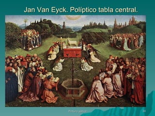 Jan Van Eyck. Políptico tabla central. Pintura gótica 