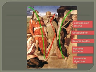 Composición
abierta
Desequilibrio
Colores ácidos
Posturas
forzadas
Anatomías
vigorosas
 