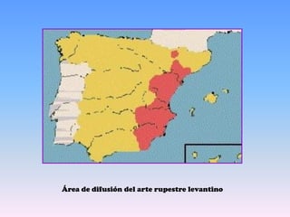 Área de difusión del arte rupestre levantino
 