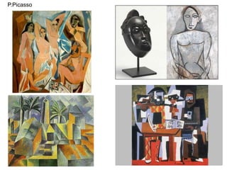 Paisatge de l’estaque
George Braque.1908
Cubisme. 81x65 cm
Composició tancada, geomètrica, racional
Colors poc
intensos,
marrons, ocres,
verds
Manca de perspectiva
tradicional. Repetició d’esquemes
a escala més reduïda
Llum neutra i uniforme
Reducció de les formes a prismes
geomètrics
Línies compositives
diagonals
El paisatge sembla
caòtic, desordenat
Cases esquematitzades
 