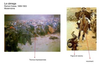 La càrrega
Ramon Casas. 1899-1903
Modernisme
Figura en escorç
moviment
Tècnica impressionista
 