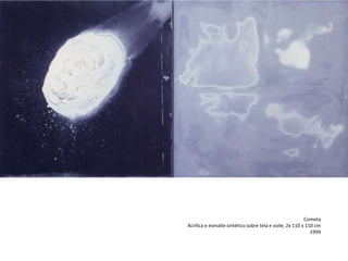Cometa
Acrílica e esmalte sintético sobre tela e voile, 2x 110 x 110 cm
1999
 