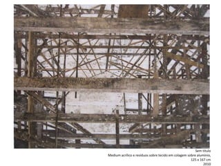 Sem título
Medium acrílico e resíduos sobre tecido em colagem sobre alumínio,
125 x 167 cm
2010
 