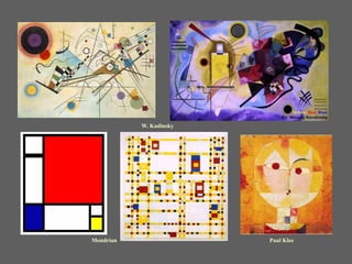 W. Kadinsky




Mondrian                 Paul Klee
 