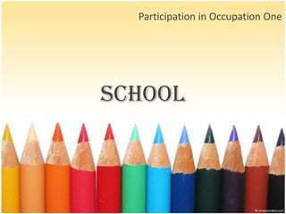 Participation in Occupation One




SCHOOL
 