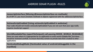 ANDROID SONAR PLUGIN >RULES
 