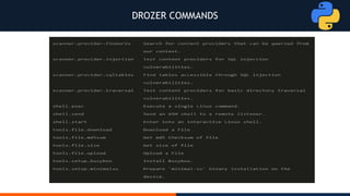 DROZER COMMANDS
 