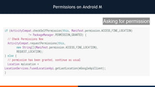 Permissions on Android M
 