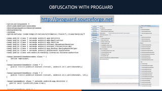 OBFUSCATION WITH PROGUARD
 