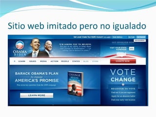 Sitio web imitado pero no igualado 