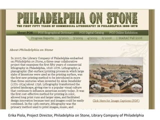 Erika Piola, Project Director, Philadelphia on Stone, Library Company of Philadelphia
 