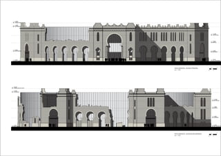 + 4.90
+ 9.98
+ 18.60
+ 20.60
+ 0.20+ 0.00
+ 13.96
plaza publica esp. polivalentes
entrepisos
graderio
piso tecnico
envolvente
antigua plaza de toros
+ 5.35
administracion
+ 0.20
+ 4.90
+ 9.98
+ 18.60
+ 20.60
+ 0.00
+ 13.96
plaza publica esp. polivalentes
entrepisos
graderio
piso tecnico
envolvente
antigua plaza de toros
VISTA NOROESTE - ACCESOS SECUNDARIOS
esc. 1:200
1
20
4
VISTA SUROESTE - ACCESO PRINCIPAL
esc. 1:200
1
20
4
 