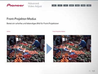 45 123
Vorher Front-Projektor-Modus
Front-Projektor-Modus
Bietet ein scharfes und lebendiges Bild für Front-Projektoren
Advanced
Video Adjust 1123 9232023 122377 5787
 
