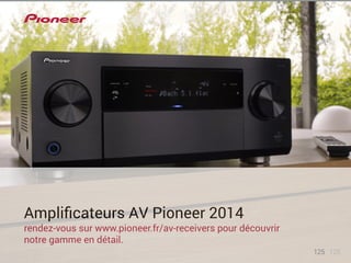 Amplificateurs AV Pioneer 2014 
rendez-vous sur www.pioneer.fr/av-receivers pour découvrir 
notre gamme en détail. 
125 125 
