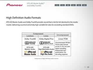 DTS-HD Master Audio™ and Dolby TrueHD are the highest quality audio
formats available, provided by the huge capacity Blu-r...