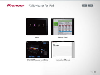 AVNavigator for iPad is a free application that helps you with the AV re-
ceiver’s wiring and setup using your iPad, avail...
