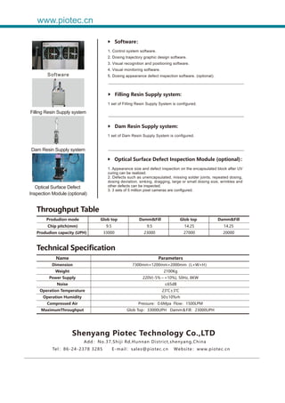 Chip Module Encapsulation Machine PTCME302 | PDF