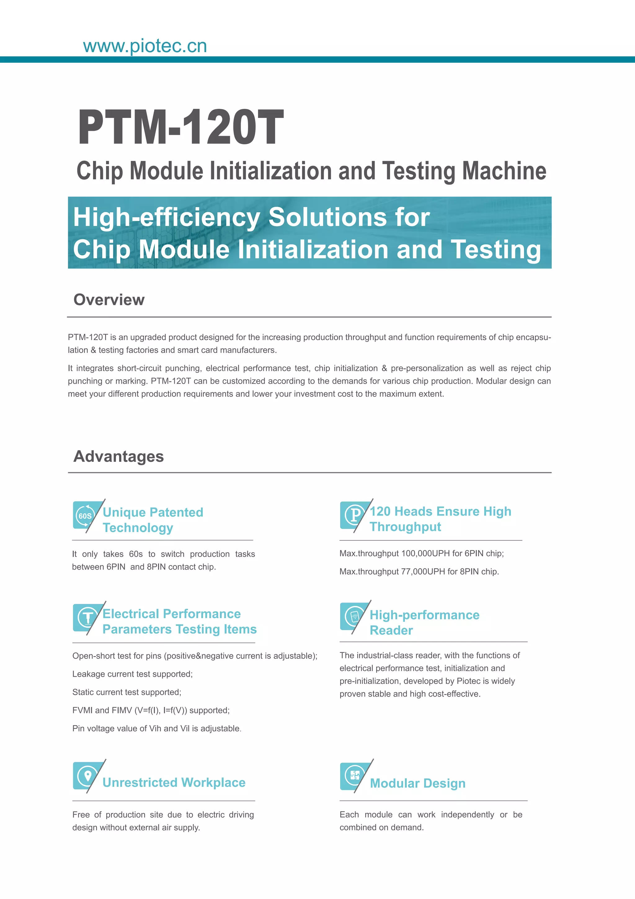 Ptm Machine Chip Module Initializaiton and Testing Machine PTM-120T | PDF