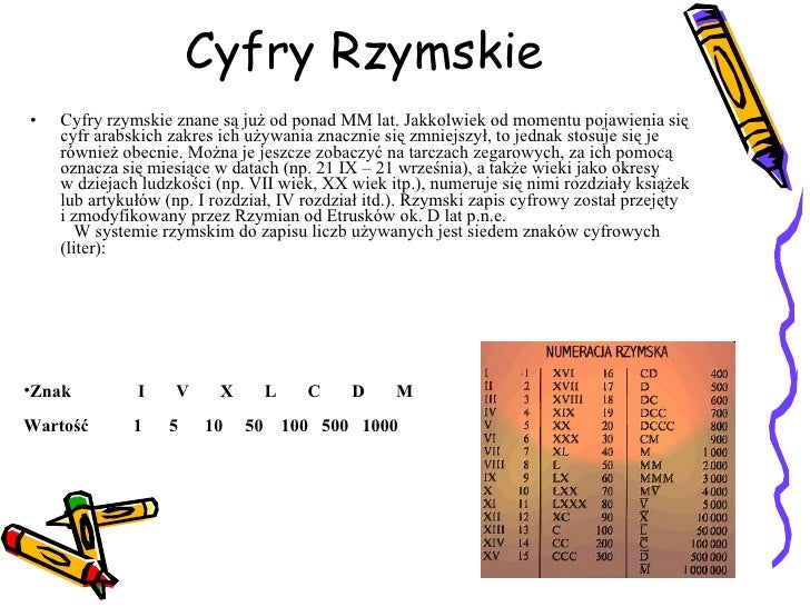 Sprawdzian Klasa 7 Rzymski Spsób Zapisu Liczb