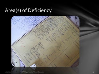 Area(s) of Deficiency
 