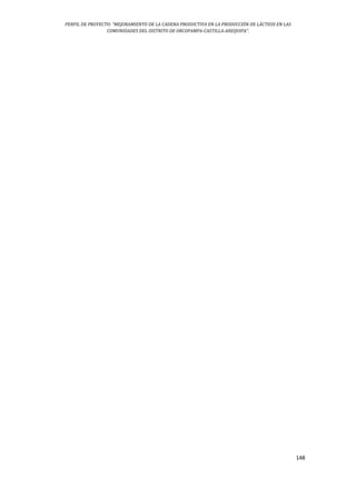 PERFIL DE PROYECTO: “MEJORAMIENTO DE LA CADENA PRODUCTIVA EN LA PRODUCCIÓN DE LÁCTEOS EN LAS
COMUNIDADES DEL DISTRITO DE ORCOPAMPA-CASTILLA-AREQUIPA”.
148
 