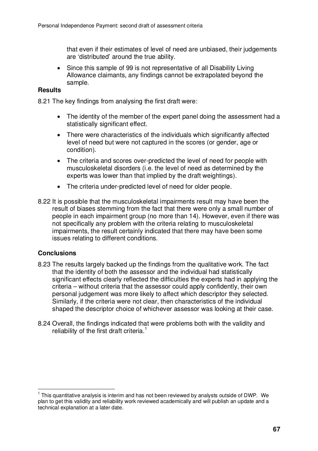 PIP second draft assessment criteria (explanatory note)