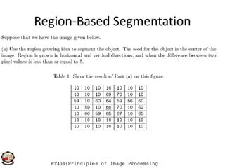 Region-Based Segmentation
ET403:Principles of Image Processing
 