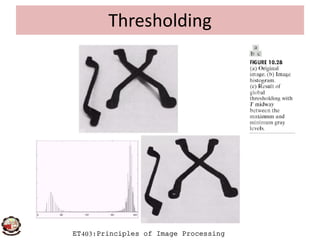 Thresholding
ET403:Principles of Image Processing
 