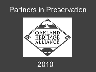 Partners in Preservation 2010 