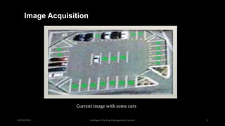 Image Acquisition
10/15/2015 Intelligent Parking Management System 5
Current image with some cars
 