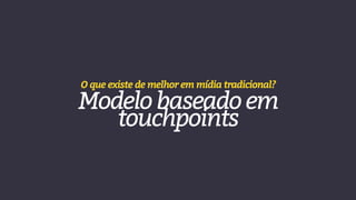 O que existe de melhor em mídia tradicional?
Modelobaseadoem
touchpoints
 