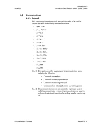Pip Form Communication Part Pip arc01015(architechtural & building utilities design criteria) | PDF